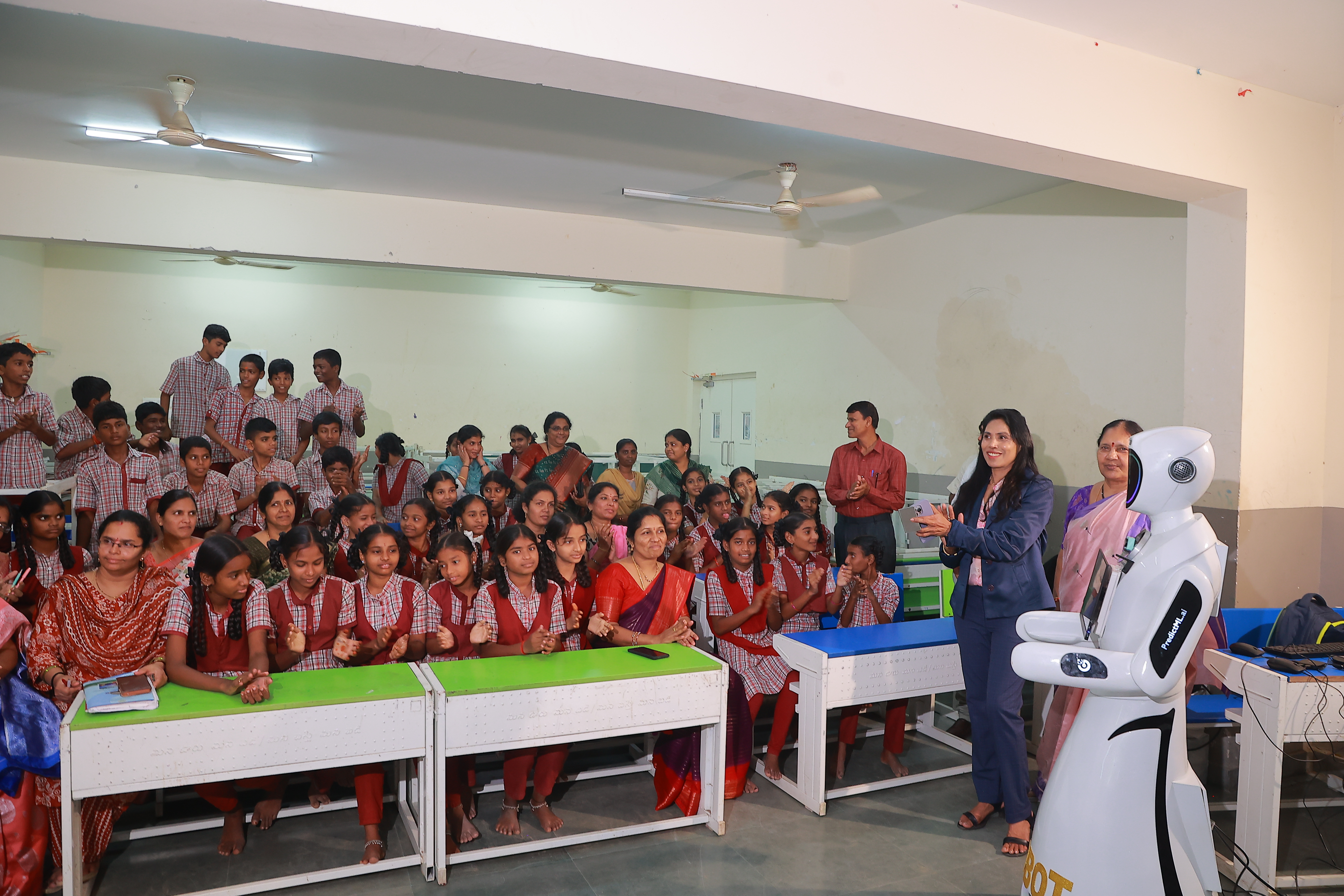 Students engaging with AI-powered learning